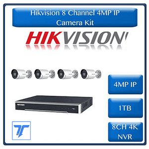 Hikvision 4MP IP AcuSense Camera Kit - 4 Bullet Cameras